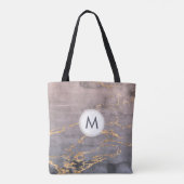 Waterverf & Gouden Monogram Tote Bag (Achterkant)