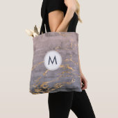 Waterverf & Gouden Monogram Tote Bag (Dichtbij)