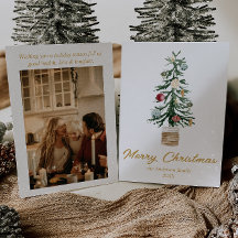 Waterverf Gouden Ornamenten Boom Foto Kerstmis