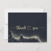 Waterverf gouden plons vlakke bruiloft bedankkaart (Voorkant)