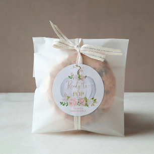 Waterverf gouden pompoen klaar voor pop Klassieke  Ronde Sticker