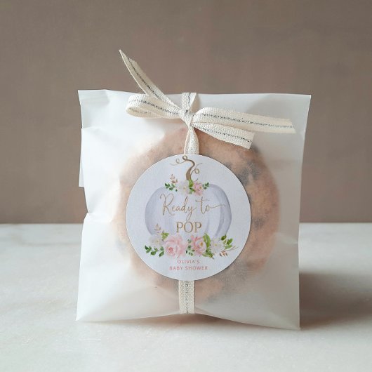 Waterverf gouden pompoen klaar voor pop Klassieke  Ronde Sticker