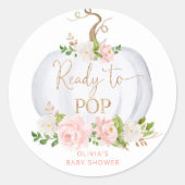 Waterverf gouden pompoen klaar voor pop Klassieke  Ronde Sticker (Voorkant)