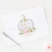 Waterverf gouden pompoen klaar voor pop Klassieke  Ronde Sticker (Envelop)