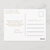 Waterverf Gouden Rendier Kerstmis Nieuwjaar Briefkaart (Achterkant)