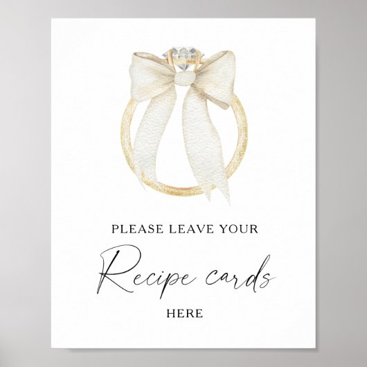 Waterverf Gouden Ring Bruiloftsshower Poster (Voorkant)