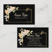 *~* Waterverf Gouden Roze Lavendel Elegante Bloem Visitekaartje (Voorkant / Achterkant)