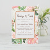 Waterverf gouden roze save the date (Staand voorkant)