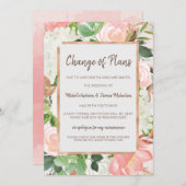 Waterverf gouden roze save the date (Voorkant / Achterkant)