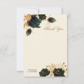 Waterverf gouden Rozen bruiloft dank u kaart (Voorkant)