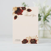 Waterverf gouden Rozen bruiloft dank u kaart (Staand voorkant)