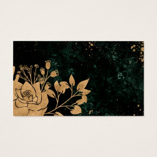 Waterverf gouden rozen bruiloft Website Kaart (Achterkant)