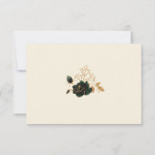 waterverf gouden rozen florale RSVP-reactiekaart RSVP Kaartje (Achterkant)