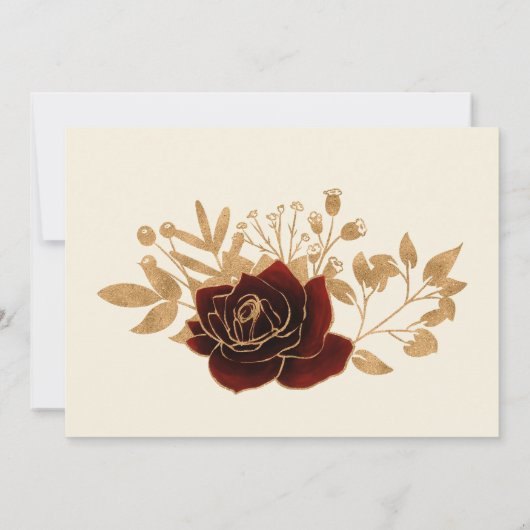 Waterverf Gouden Rozen Quinceanera bedankkaart Kaart (Achterkant)