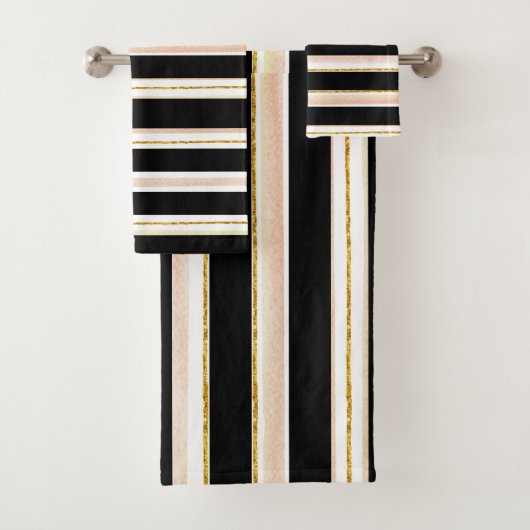 Waterverf gouden Rozen striphanddoek Bad Handdoek (Insitu)