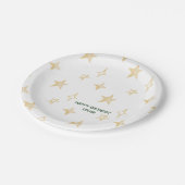 Waterverf gouden sterren blij feest papieren bordje (Gekanteld)