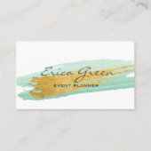 Waterverf Gouden Turquoise Visitekaartje (Voorkant)