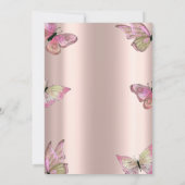 Waterverf Gouden Vlinders Roos Gouden Verjaardag Kaart (Achterkant)
