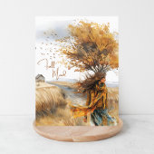 Waterverf Gouden Weide Herfst Stemming Briefkaart