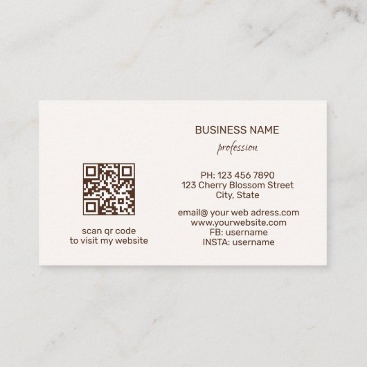 Waterverf gouden witte bloemen visitekaartje (Achterkant)