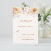Waterverf Gouden Witte Rozen RSVP Kaartje (Staand voorkant)