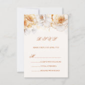 Waterverf Gouden Witte Rozen RSVP Kaartje (Voorkant)