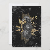 Waterverf Gouden Zwarte Rozen Sla de datum op Kaart (Achterkant)