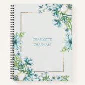 Waterverf goudfolie omlijst gepersonaliseerd notitieboek (Voorkant)