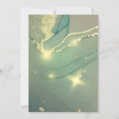 Waterverf goudkleurige en halfwitte alcoholinkt kaart (Achterkant)