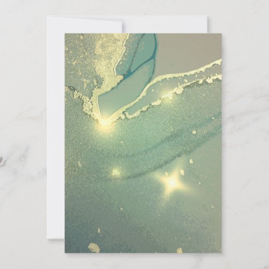 Waterverf goudkleurige en halfwitte alcoholinkt kaart (Achterkant)