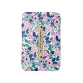 Waterverf goudmonogram goudbruine marinevloeren badmat (Voorkant Verticaal)