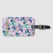 Waterverf goudmonogram goudbruine marinevloeren bagagelabel (Voorkant (horizontaal))