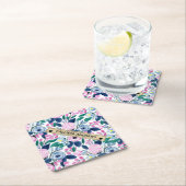 Waterverf goudmonogram goudbruine marinevloeren kartonnen onderzetters (Insitu)