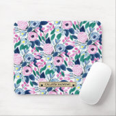 Waterverf goudmonogram goudbruine marinevloeren muismat (Met muis)