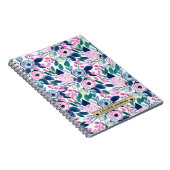 Waterverf goudmonogram goudbruine marinevloeren notitieboek (Rechterzijde)