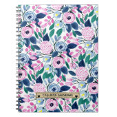 Waterverf goudmonogram goudbruine marinevloeren notitieboek (Voorkant)