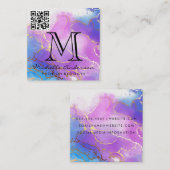 Waterverf | Goudolie | QR-scan Vierkante Visitekaartje (Voorkant / Achterkant)