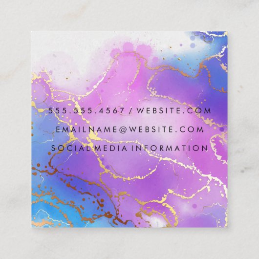 Waterverf | Goudolie | QR-scan Vierkante Visitekaartje (Achterkant)