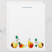 Waterverf goudperen met de hand geïllustreerde bot briefhoofd (Voorkant / Achterkant)