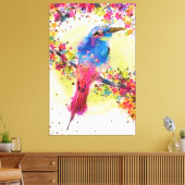 Waterverf goudvederbloem canvas afdruk (Insitu (Woonkamer))