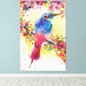 Waterverf goudvederbloem canvas afdruk (Insitu (Houten vloer))