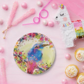 Waterverf goudvederbloem papieren bordje (Feest)