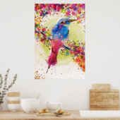 Waterverf goudvederbloem poster (Keuken)