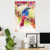 Waterverf goudvederbloem poster (Thuiskantoor)