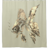 Waterverf goudvis aquariumvis douchegordijn (Voorkant)