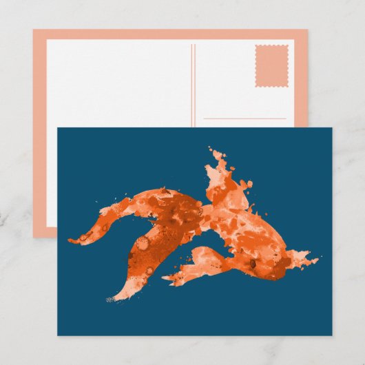 waterverf goudvis briefkaart (Voorkant / Achterkant)