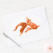waterverf goudvis ovale sticker (Envelop)