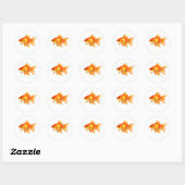 Waterverf Goudvis  Ronde Sticker (Vel)