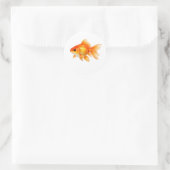 Waterverf Goudvis  Ronde Sticker (Tas)