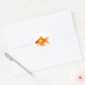 Waterverf Goudvis  Ronde Sticker (Envelop)